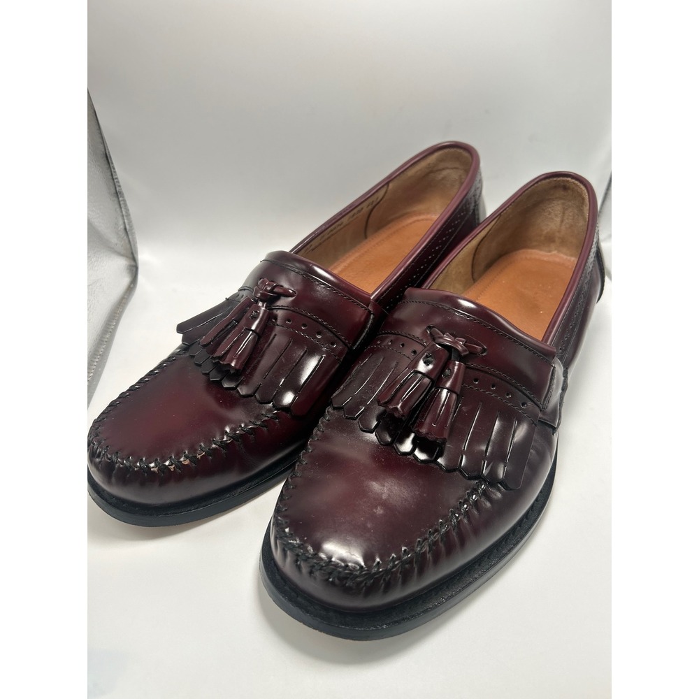 Bass Jeremy Loafers Mens 13 Burgundy Kiltie Tassel Leather Dress Shoes